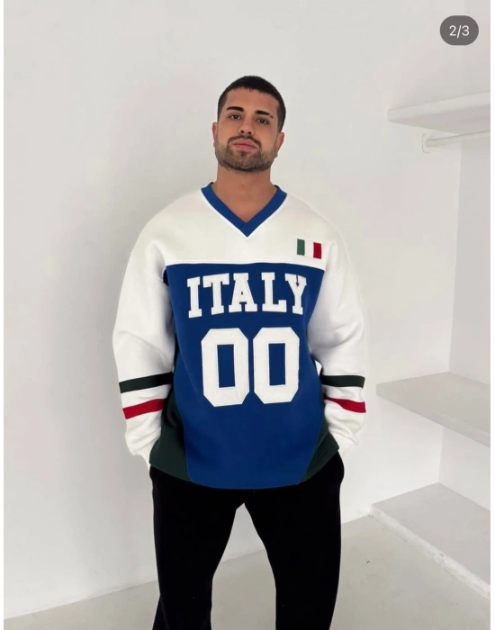 00 ITL Şardonlu Unisex Sweatshirt