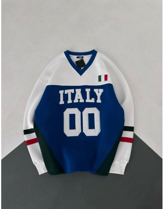 00 ITL Şardonlu Unisex Sweatshirt