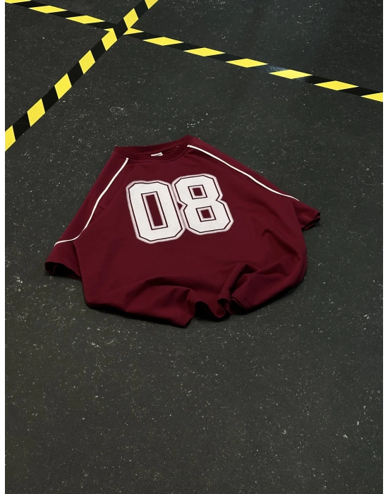 08 Oversize Unisex Tshirt - Bordo