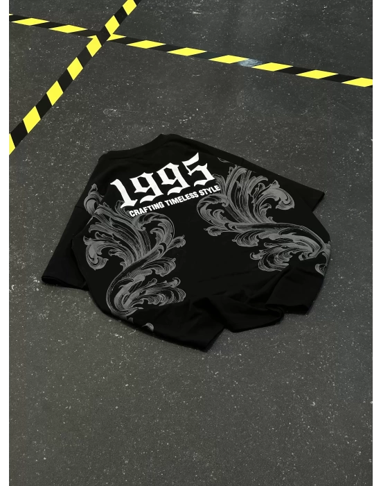 1995 Sırt Baskılı Unisex Tshirt - Siyah
