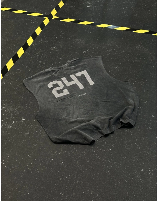 247 Sıfır Kol Oversize Tshirt - Gri