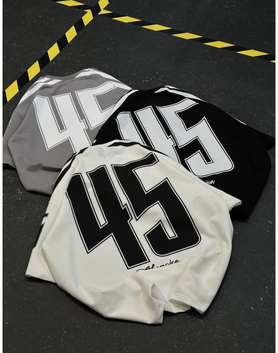 45 Oversize Unisex Tshirt - Beyaz