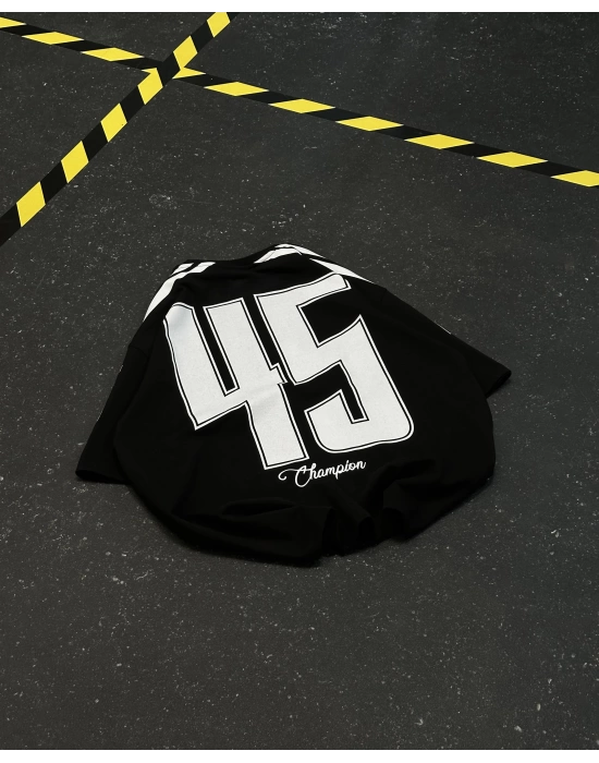 45 Oversize Unisex Tshirt - Siyah