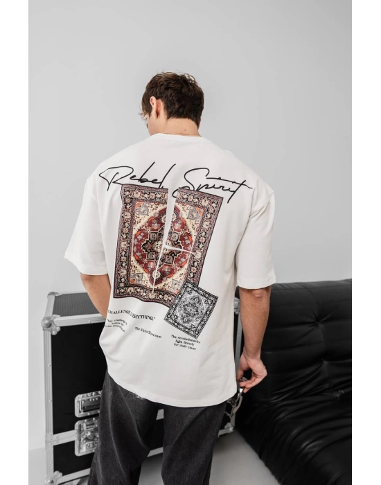 Bandana Sırt Baskı Unisex Tshirt - Beyaz