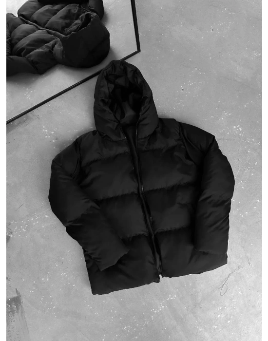 Basic Kapüşonlu Dolumlu Unisex Mont
