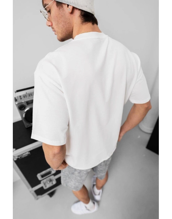 Basic Unisex Oversize Tshirt -  Beyaz