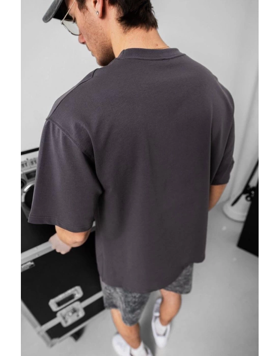 Basic Unisex Oversize Tshirt - Gri