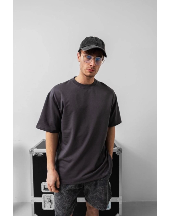 Basic Unisex Oversize Tshirt - Gri