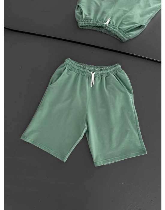 Basic Unisex Şort - Yeşil