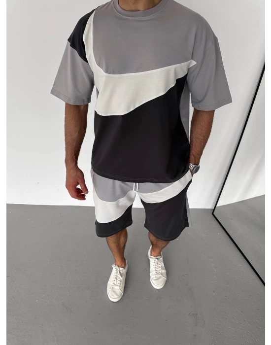 Big Logo Unisex Şortlu Takım - Gri