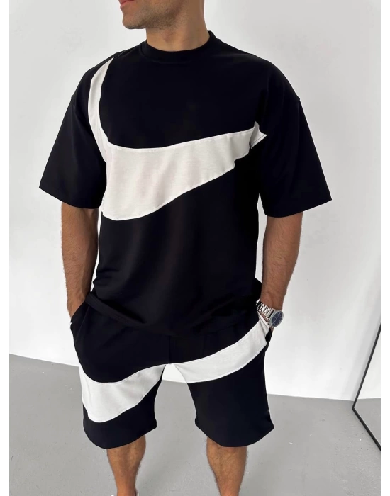 Big Logo Unisex Şortlu Takım - Siyah