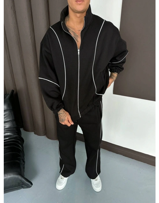 Biyeli Oversize Şardonlu Eşofman Takımı