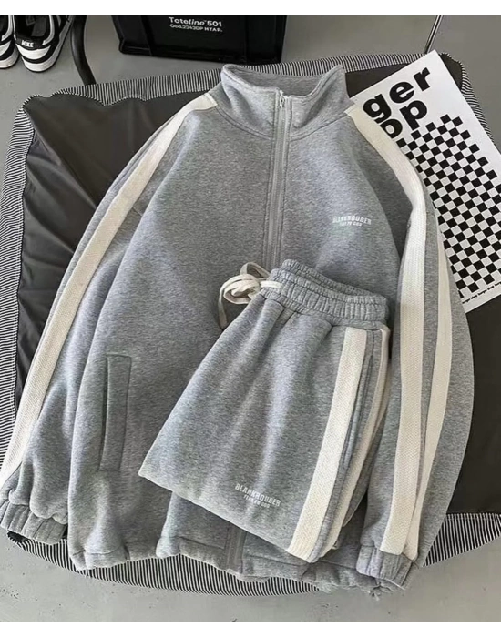 Blank Unisex Şardonlu Eşofman Takımı-Gri