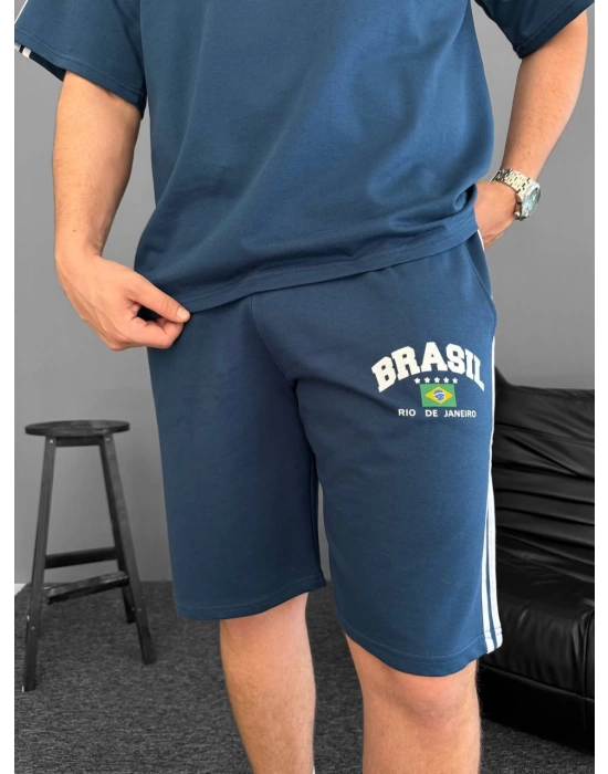 Brasil Unisex Şortlu Takım - Mavi