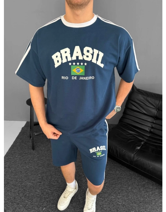 Brasil Unisex Şortlu Takım - Mavi