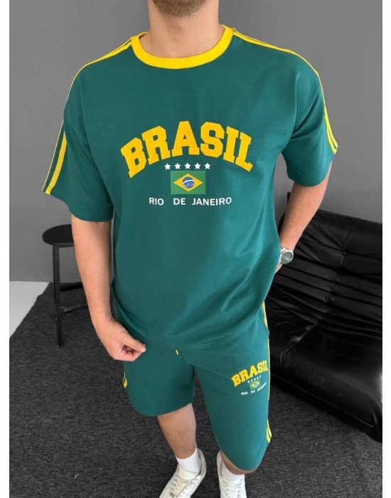 Brasil Unisex Şortlu Takım - Yeşil