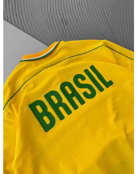 BRSL Biyeli Oversize Unisex Tshirt - Sarı