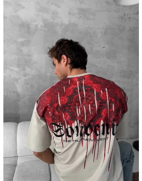 CH Sırt Baskı Unisex Tshirt - Krem