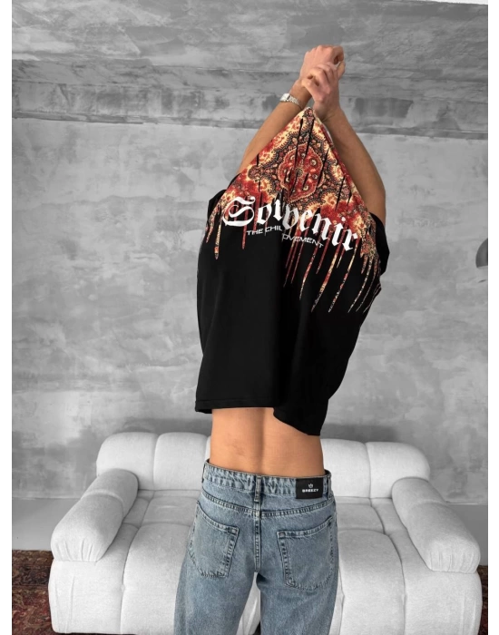 CH Sırt Baskı Unisex Tshirt - Siyah