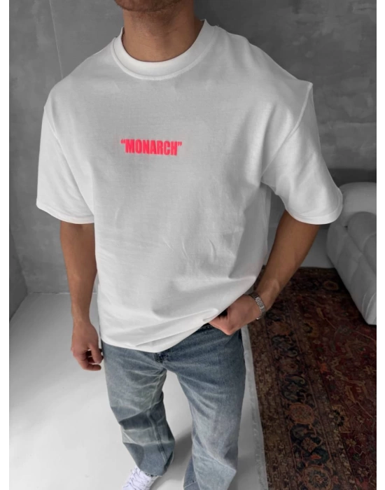 MNRC Sırt Baskı Unisex Tshirt - Pembe