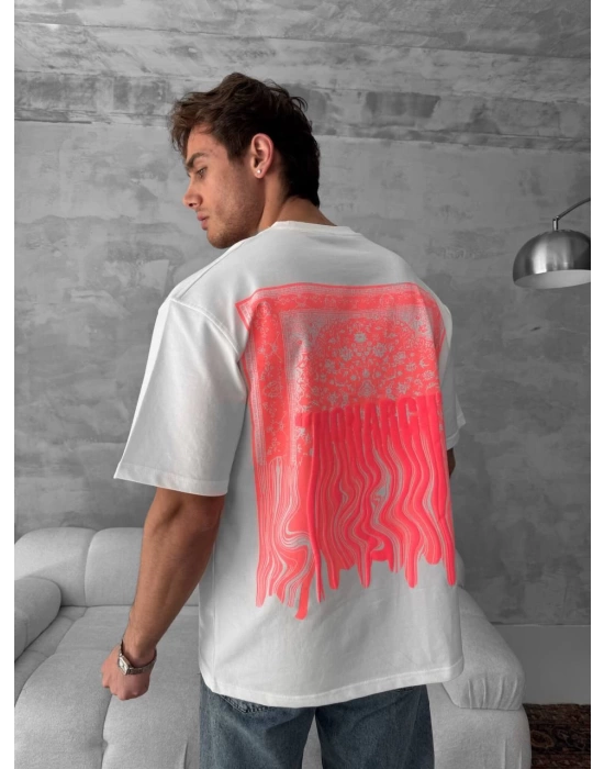 MNRC Sırt Baskı Unisex Tshirt - Pembe