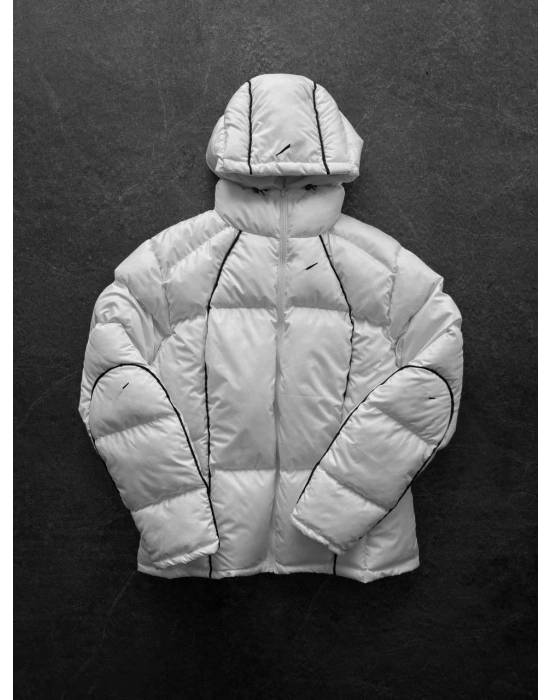 NK Biyeli Dolumlu Unisex Mont-Beyaz