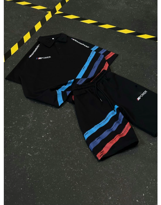 PWR Unisex Şortlu Takım - Siyah