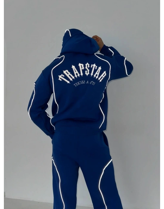 Reflektörlü Maskeli Unisex Eşofman Takımı-Lacivert