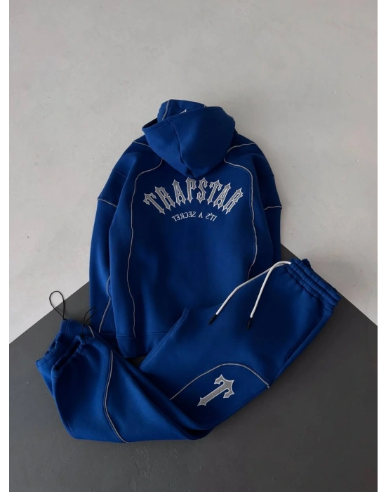 Reflektörlü Maskeli Unisex Eşofman Takımı-Lacivert