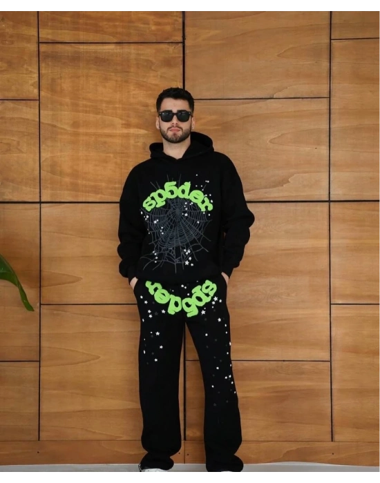 Spider Kapüşonlu Şardonlu Eşofman Takımı