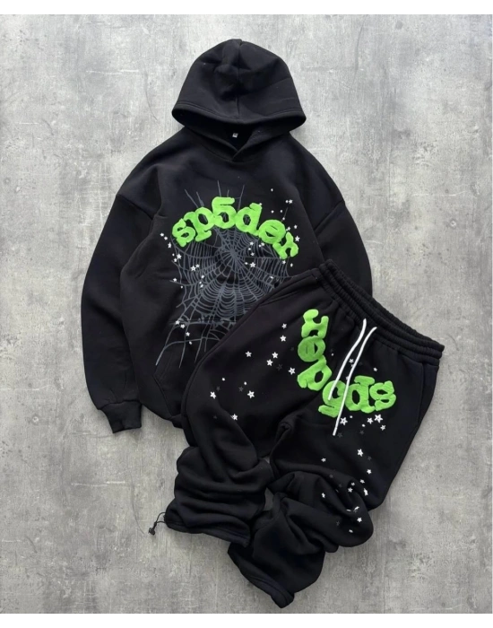 Spider Kapüşonlu Şardonlu Eşofman Takımı