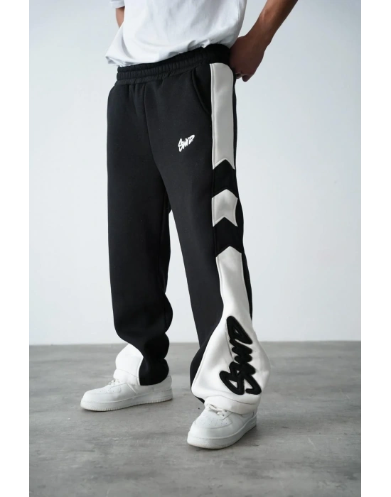 SW Parçalı Şardonlu Unisex Eşofman-Siyah