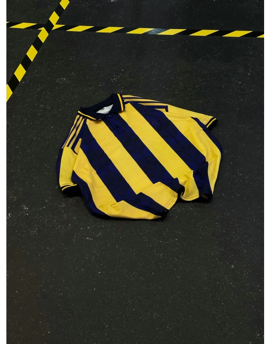 Taraftar Unisex Polo Yaka Tshirt - Sarı Lacivert