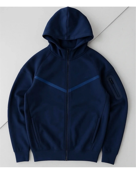 Tech Kapüşonlu Unisex Hırka-Lacivert