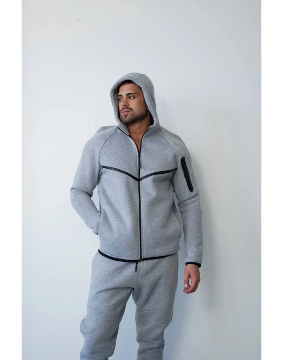 Tech Premium Şardonlu Eşofman Takımı-Gri