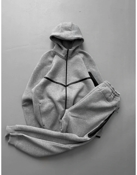 Tech Premium Şardonlu Eşofman Takımı-Gri