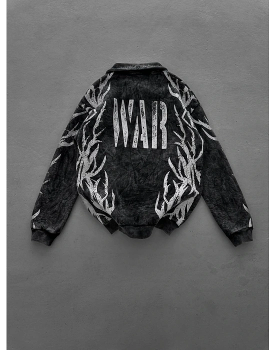 War Yıkamalı Şardonlu Unisex Sweatshirt