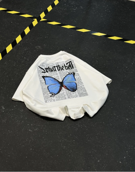 What Oversize Unisex Tshirt - Beyaz