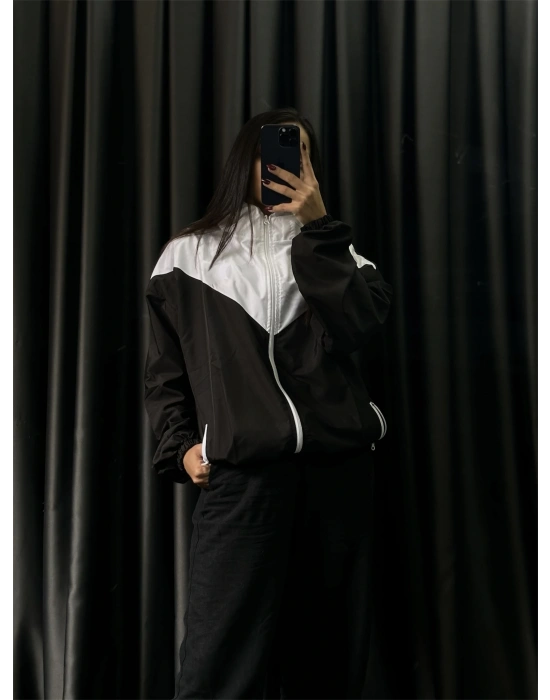 Wooyoung Kapüşonlu Oversize Paraşüt Ceket-Siyah