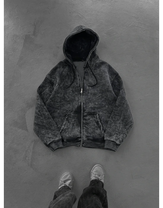 Yıkamalı Basic Şardonlu Unisex Hırka
