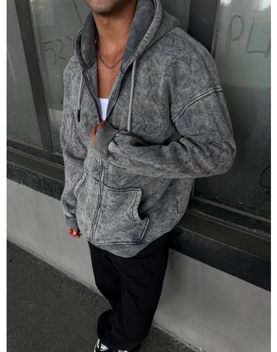 Yıkamalı Basic Şardonlu Unisex Hırka