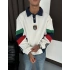 ITL Kol Parçalı Unisex Sweatshirt-Beyaz