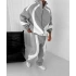 Parçalı Şardonlu Unisex Eşofman Takımı-Gri