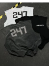 247 Sıfır Kol Oversize Tshirt - Siyah