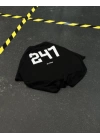247 Sırt Baskılı Unisex Oversize Tshirt - Siyah