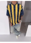 Taraftar Oversize Tshirt-Sarı Lacivert
