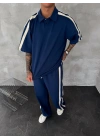 Yan Şeritli Unisex Eşofman Takımı -Lacivert