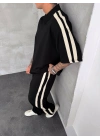 Yan Şeritli Unisex Eşofman Takımı -Siyah