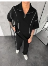 Fermuarlı Unisex Eşofman Takımı-Siyah