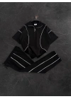 Fermuarlı Unisex Eşofman Takımı-Siyah